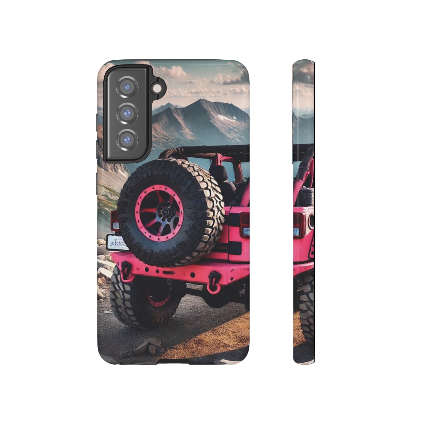 Pink Jeep Tire Protective Phone Case