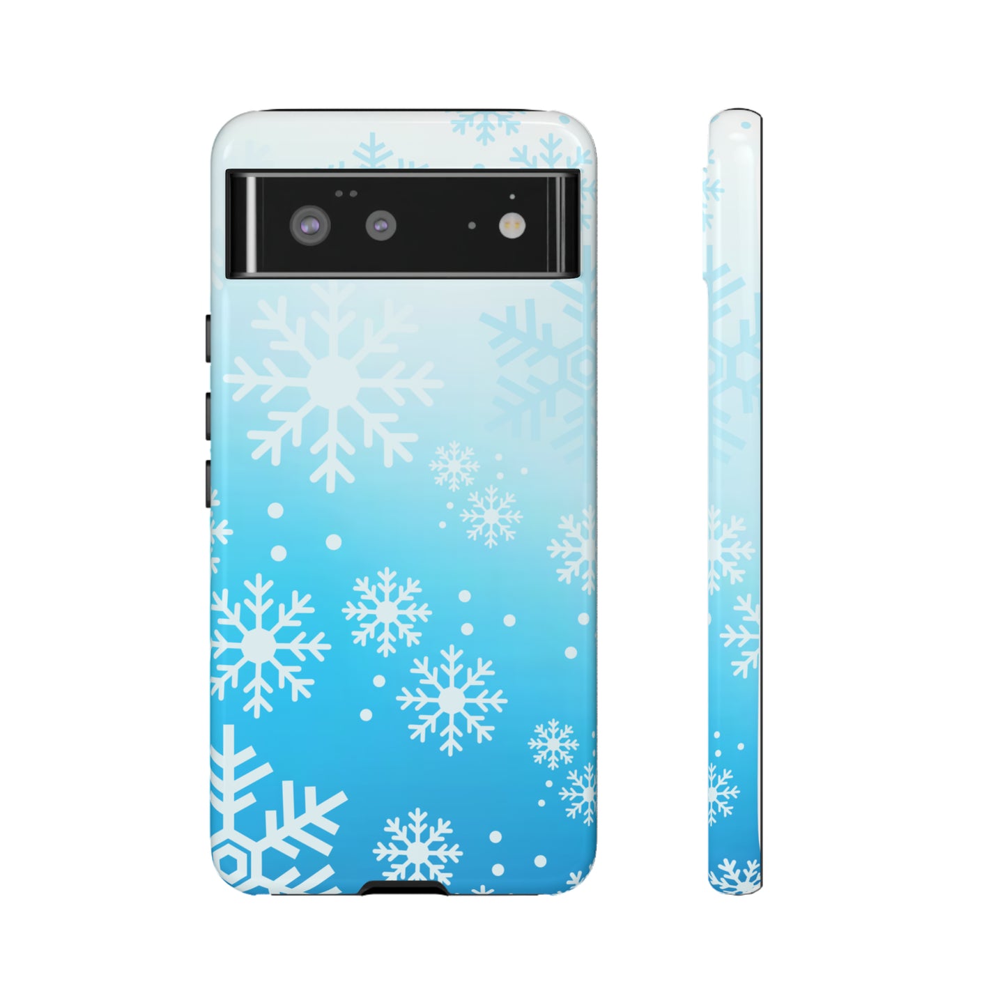 Winter, frozen, snowflake ombré protective phone case for Google, Samsung and IPhone