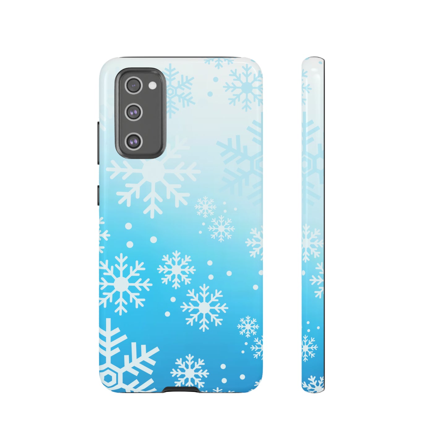 Winter, frozen, snowflake ombré protective phone case for Google, Samsung and IPhone