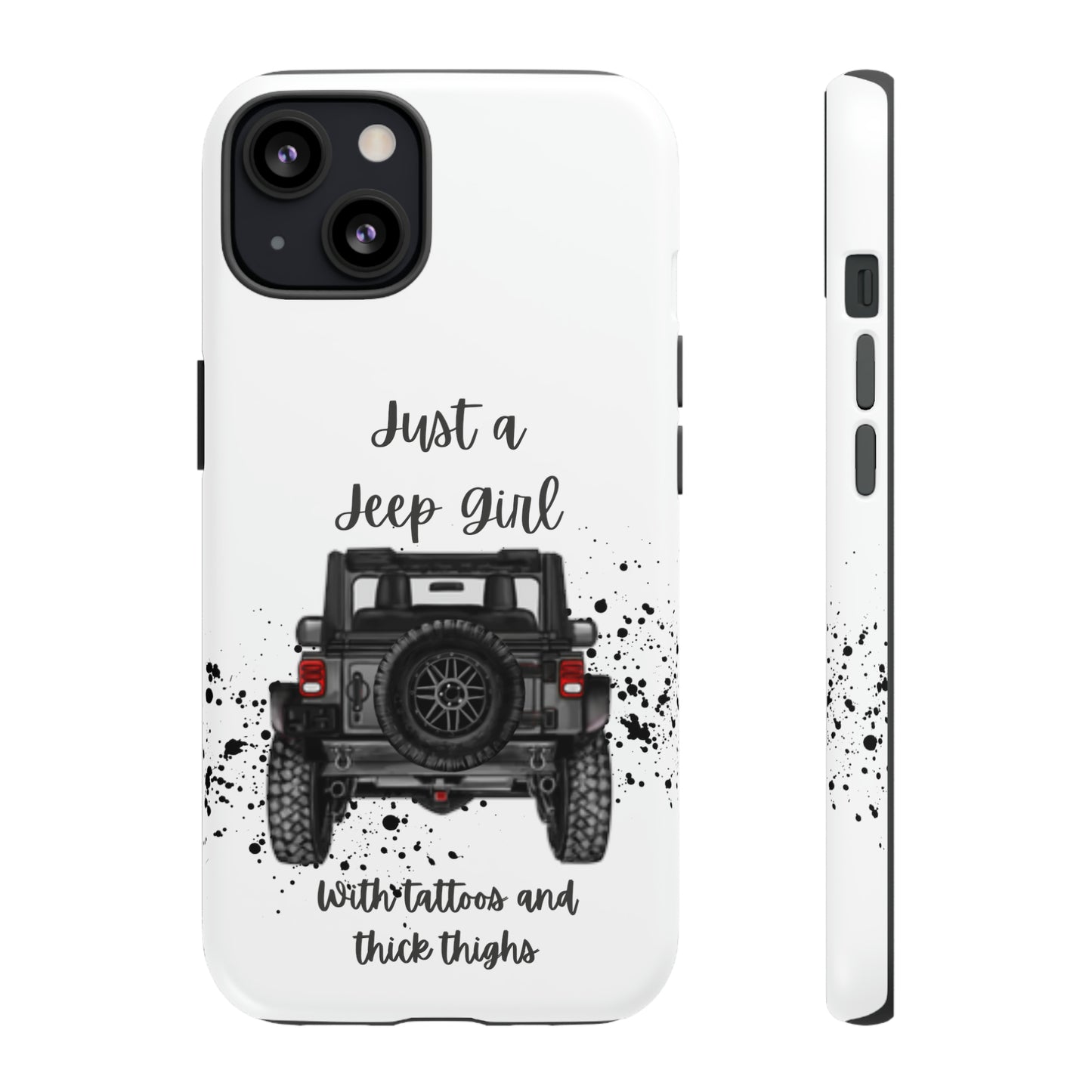 Off Road Girl with Tattoos and Thick Thighs Grey Protective Phkne Case