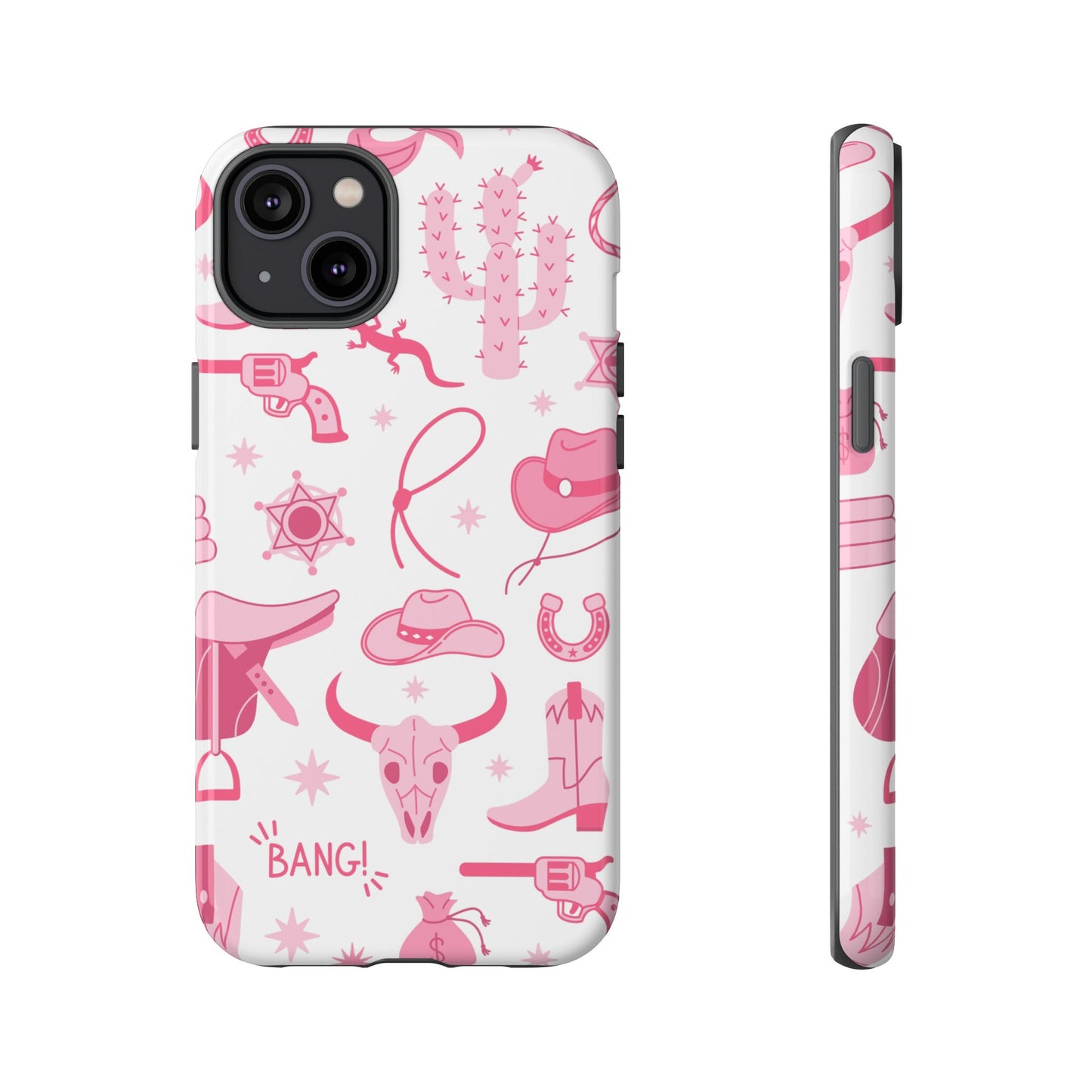 Pink Western Protective Phone Case for Iphone, Samsung and Google Phones
