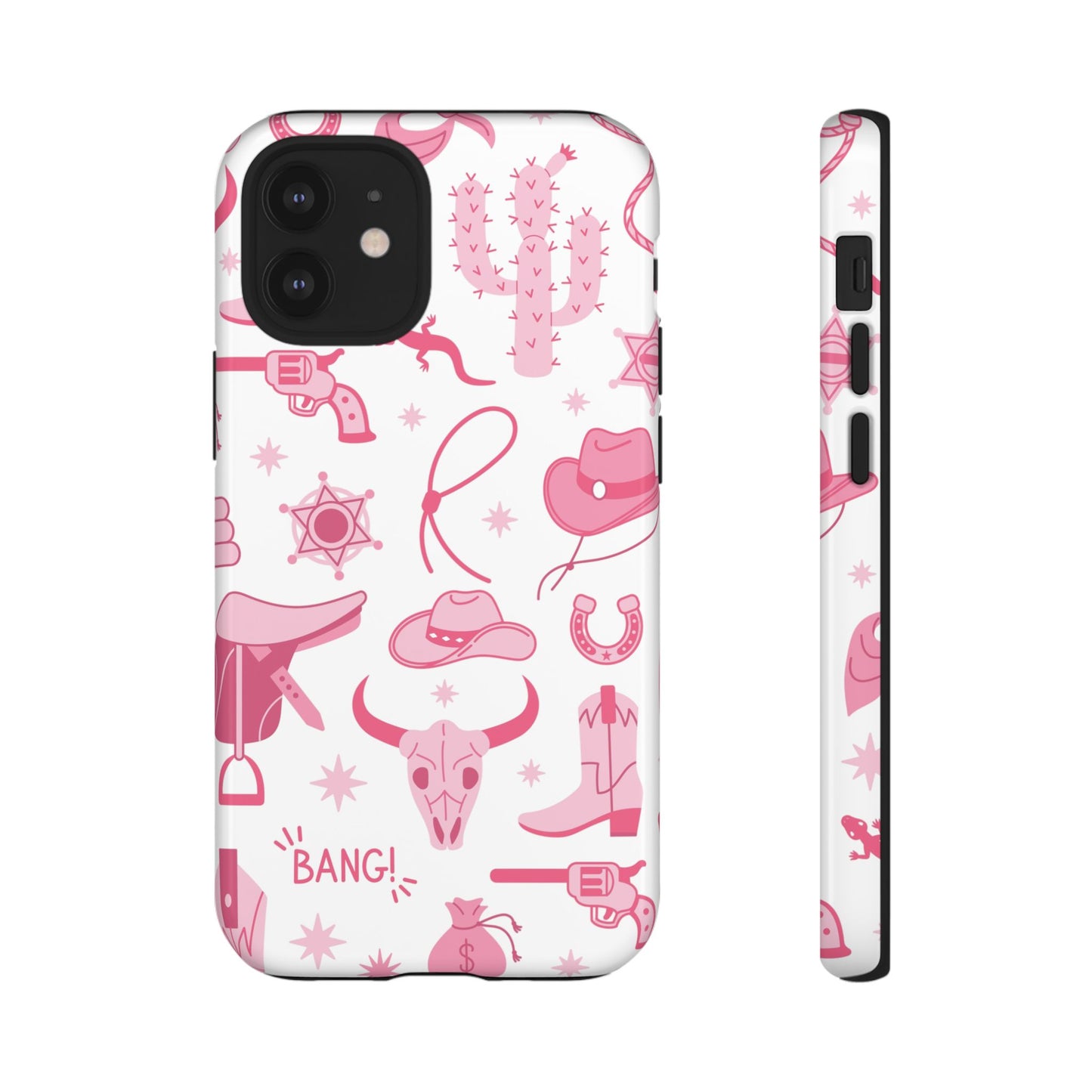 Pink Western Protective Phone Case for Iphone, Samsung and Google Phones