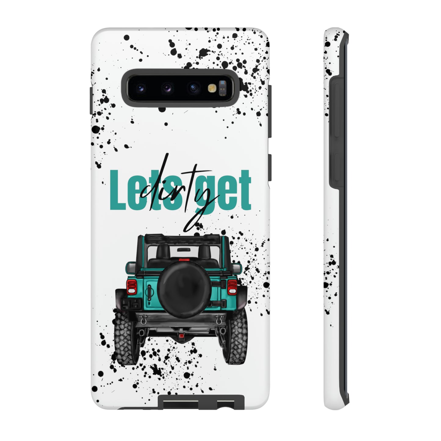 Lets Get Dirty Protective Phone Case for Iphone, Google and Samsung Splatter Turquoise