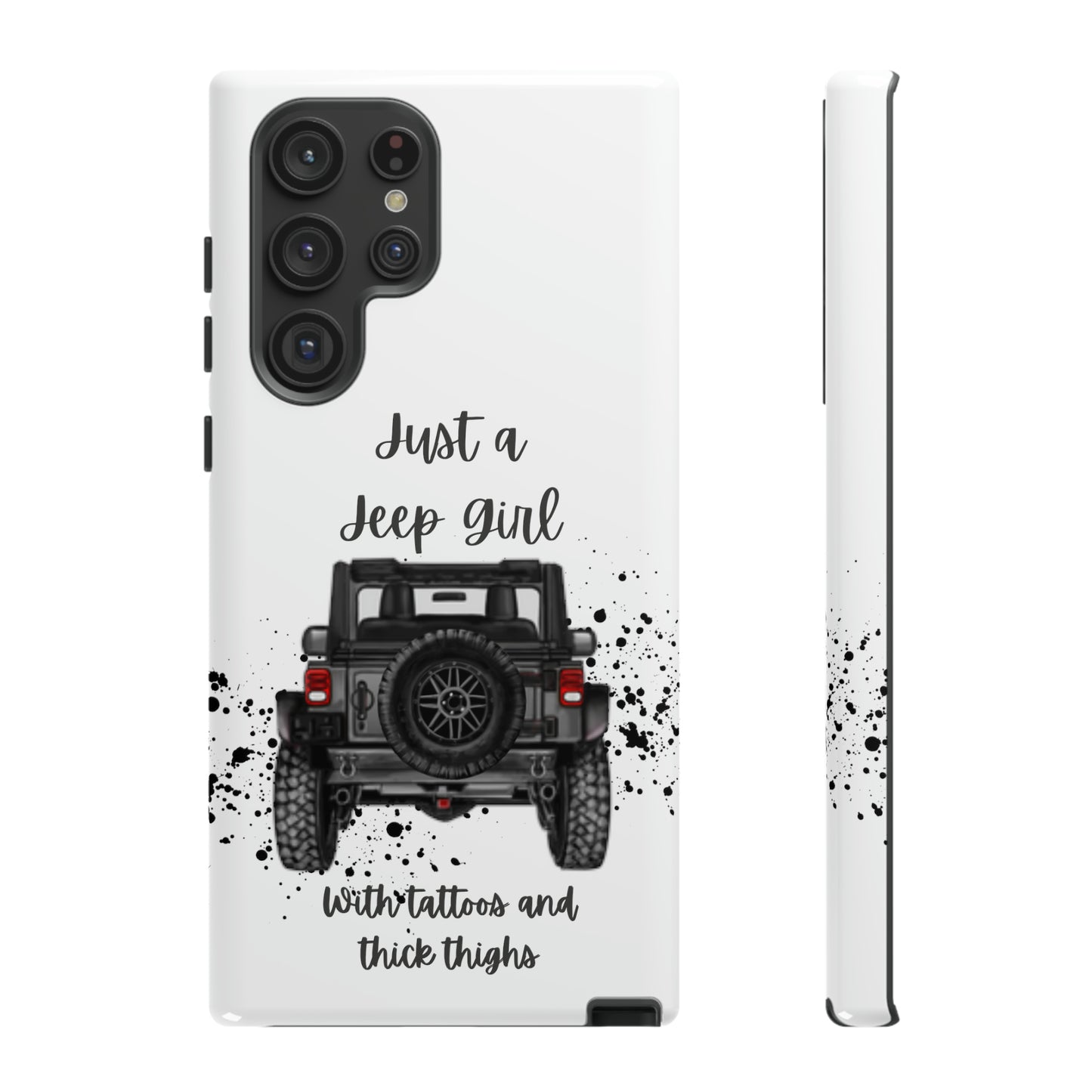 Off Road Girl with Tattoos and Thick Thighs Grey Protective Phkne Case