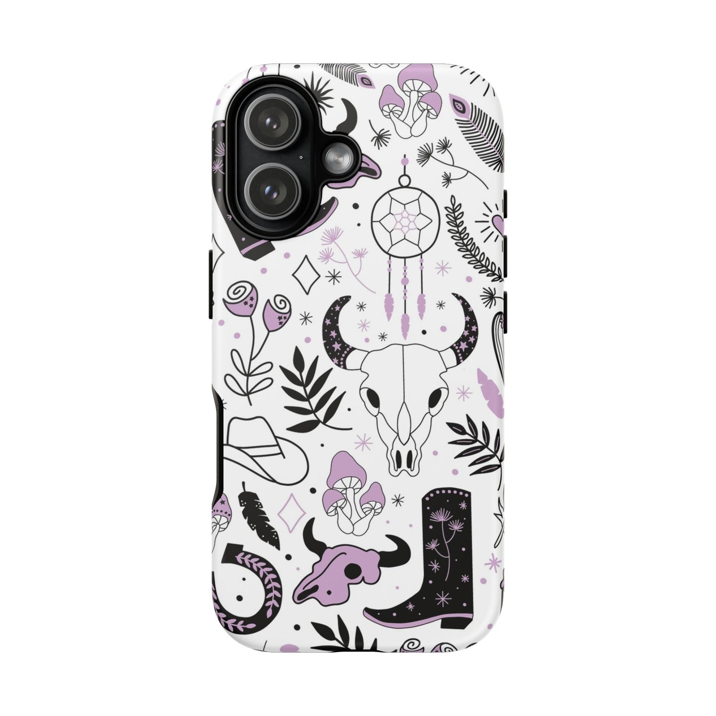 Purple and Black Western Protective Drop Proof Case Iphone, Samsung and Google phones