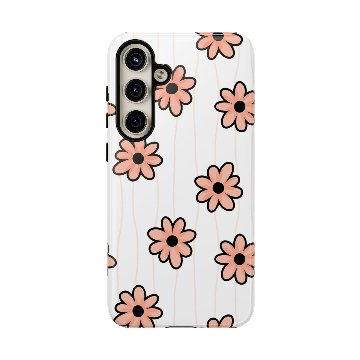 Pink Flowers Protective Phone Case
