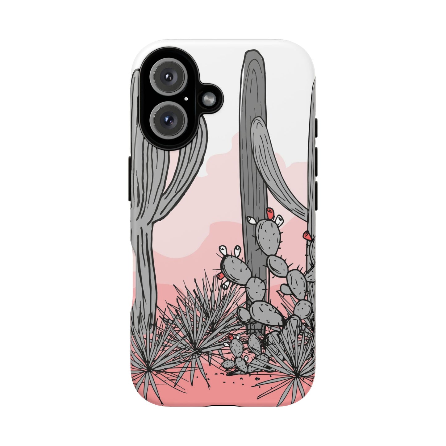 Pastel Cactus Sunset Protective Phone Case