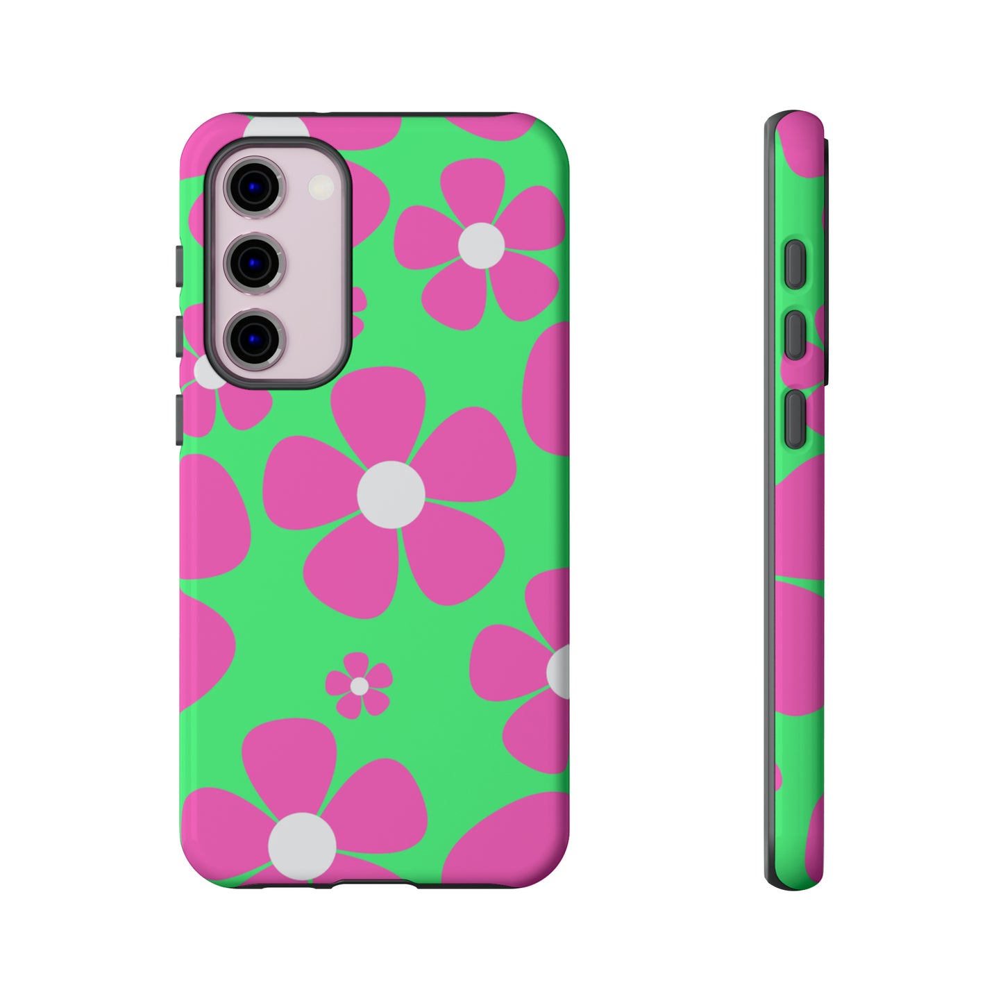 Green with pink flowers protective case