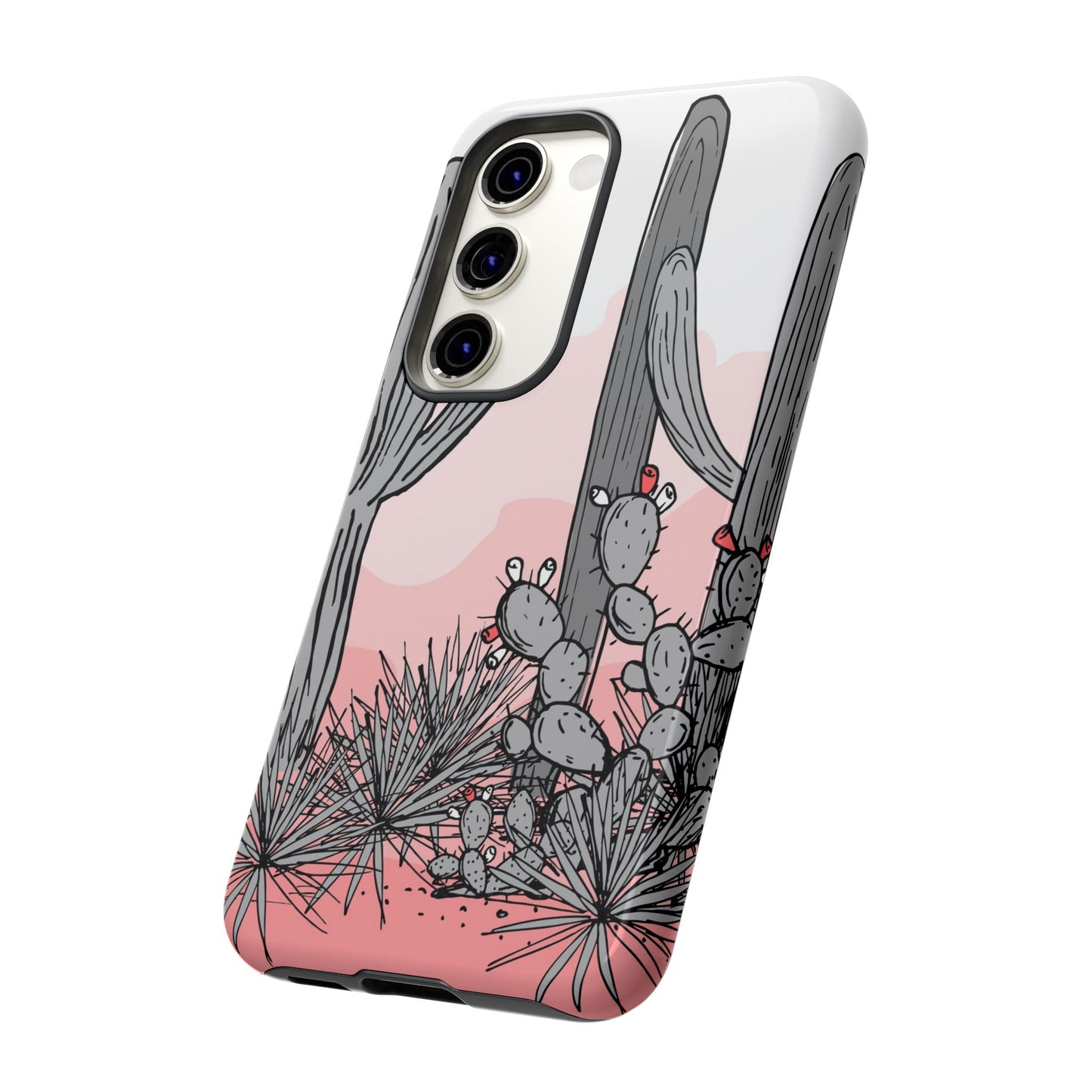 Pastel Cactus Sunset Protective Phone Case