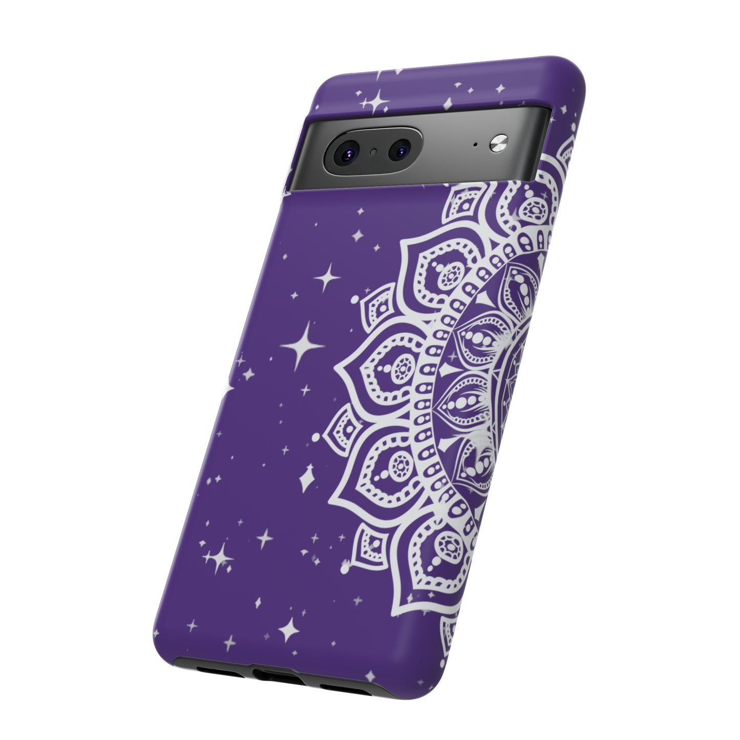 Purple mandala protective phone case for iPhone, Samsung and Google