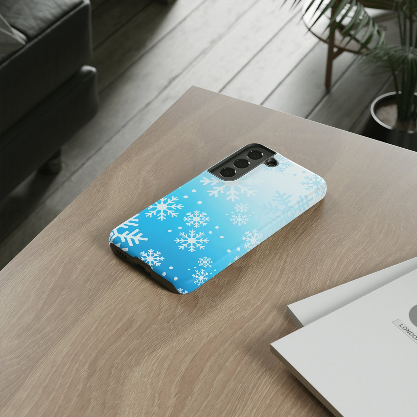 Winter, frozen, snowflake ombré protective phone case for Google, Samsung and IPhone