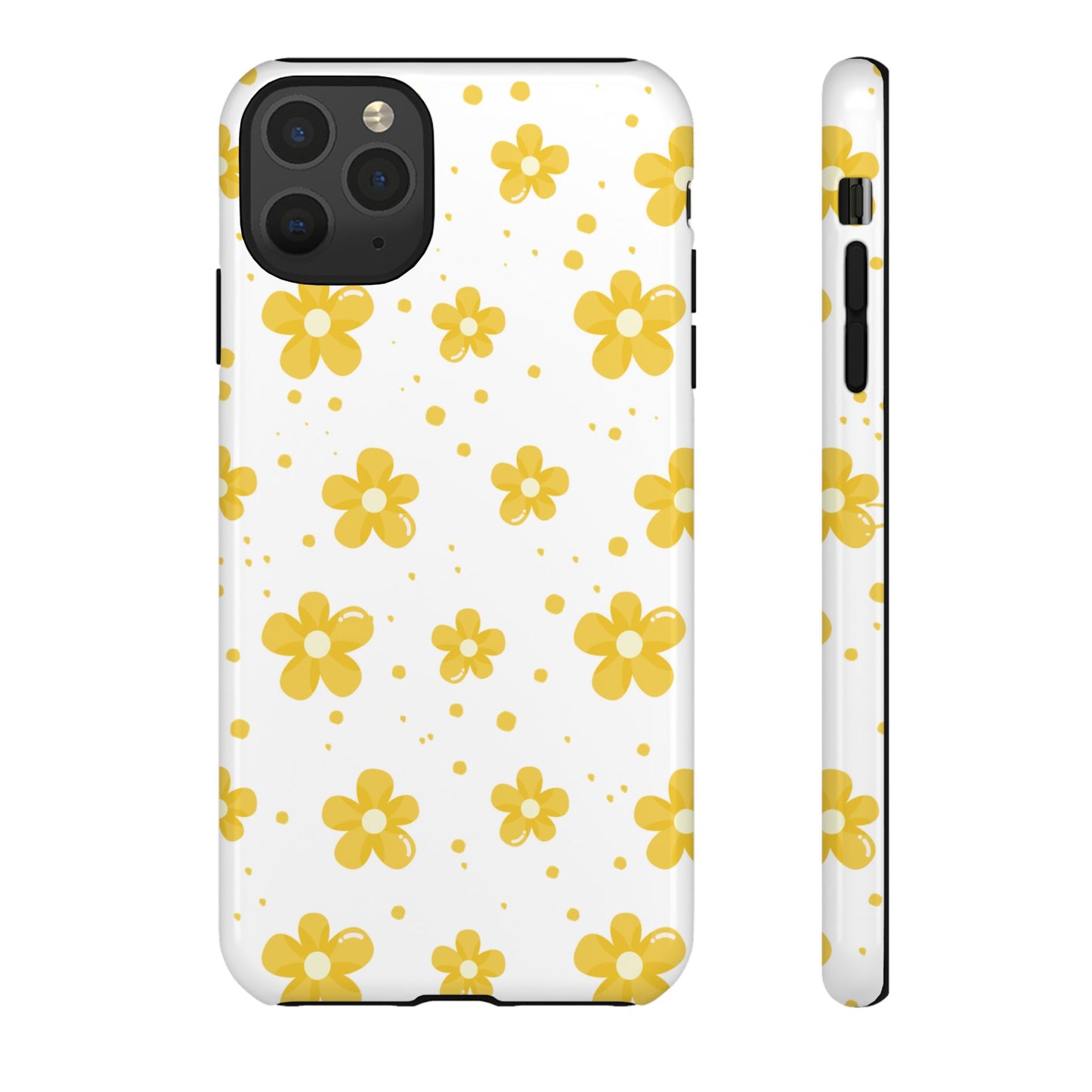 Yellow Flowers Protective Phone Case for Google, Apple and Samsung Phones