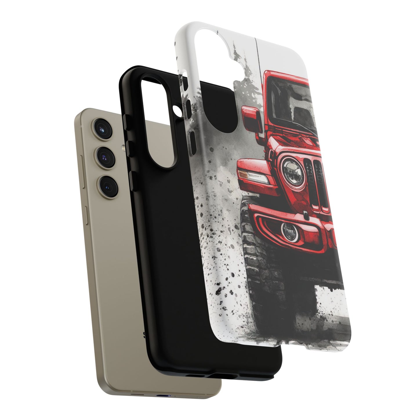 Off Road Love Red Wrangler Protective Phone Case for Iphone, Samsung and Google Phones
