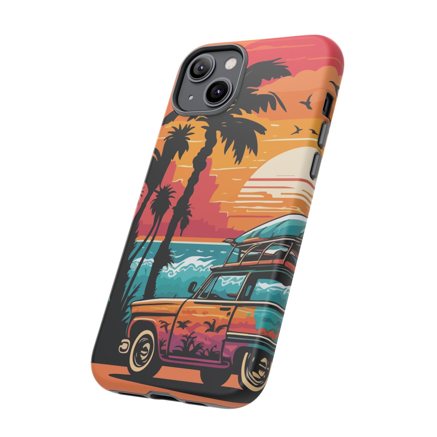 Summer Retro Sunset Protective Phone Case