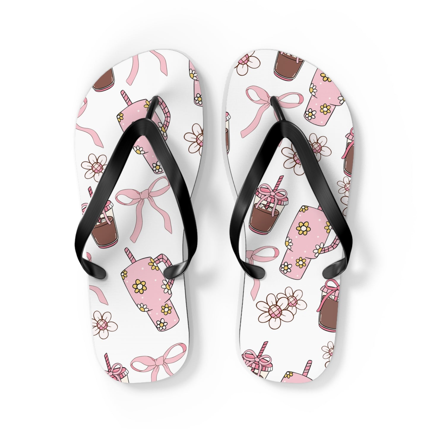 Coffee and Bows Flip Flops