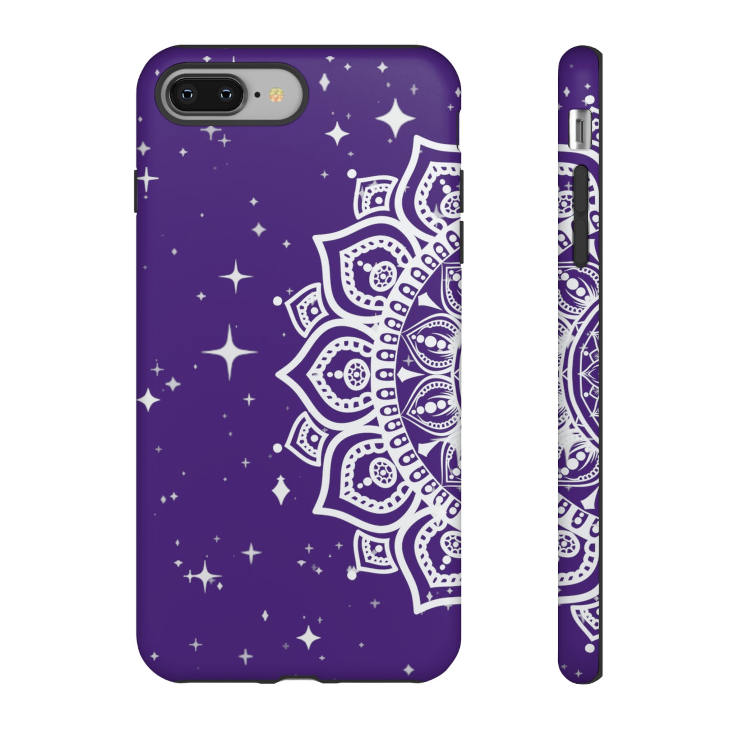 Purple mandala protective phone case for iPhone, Samsung and Google