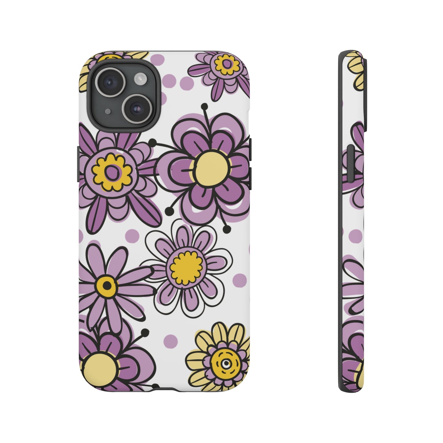 Purple Flowers Protective Phone Case