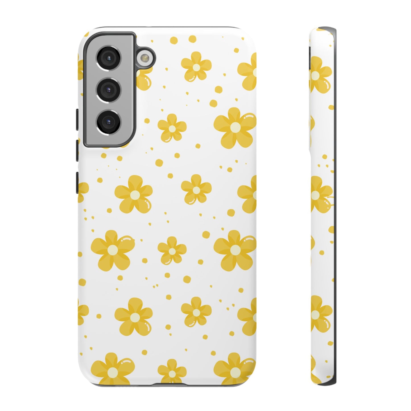Yellow Flowers Protective Phone Case for Google, Apple and Samsung Phones