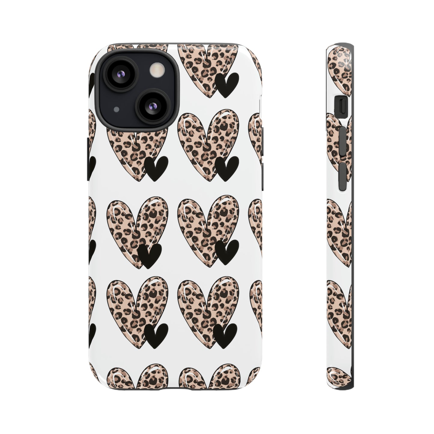 Leopard Hearts Protective Case for IPhone. Samsung and Google phones