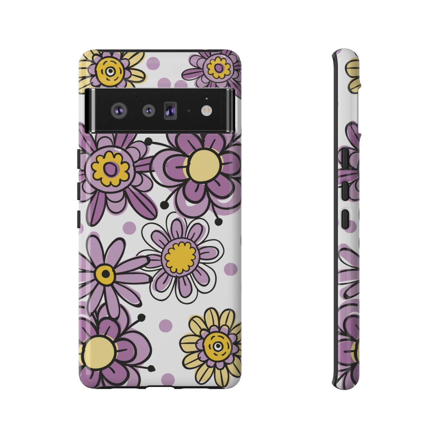 Purple Flowers Protective Phone Case