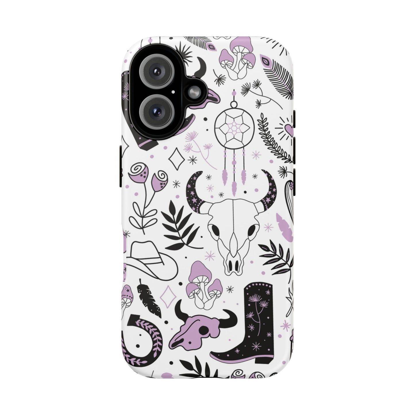 Purple and Black Western Protective Drop Proof Case Iphone, Samsung and Google phones