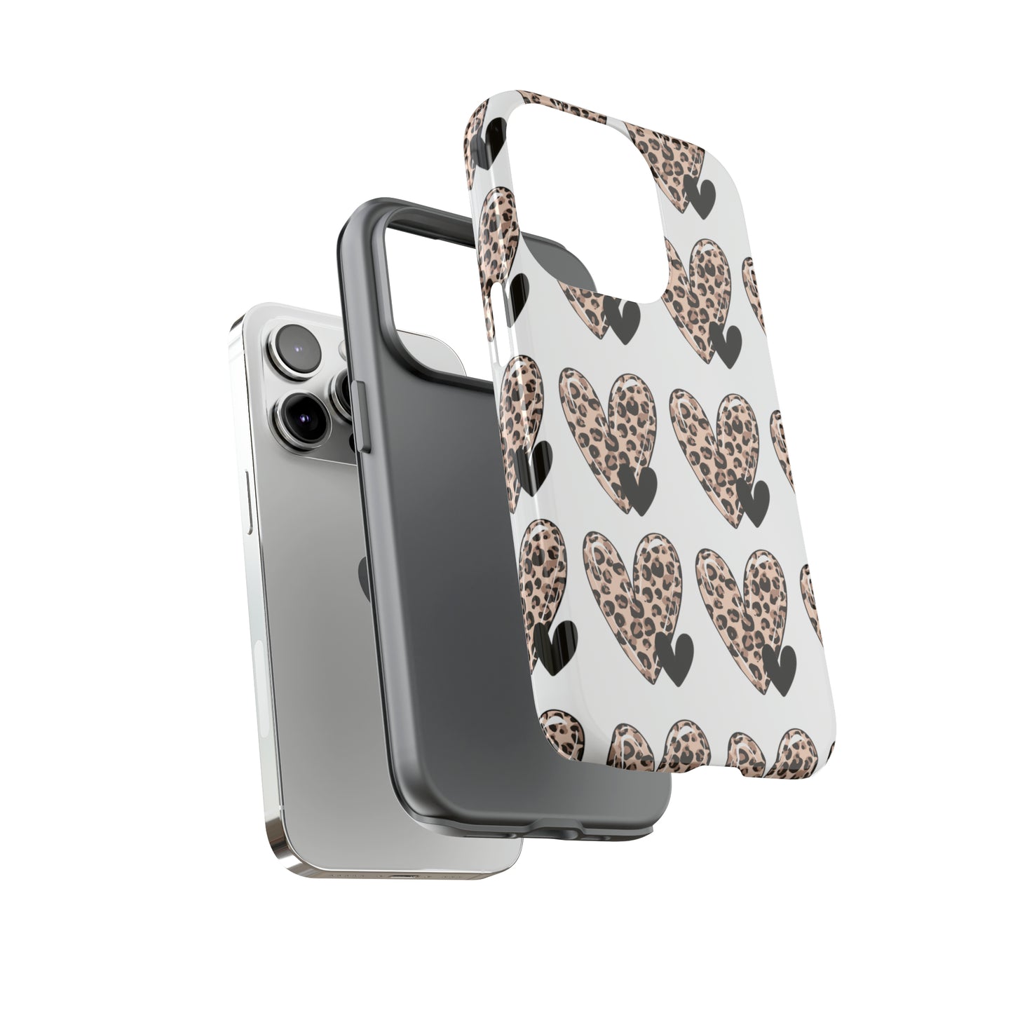 Leopard Hearts Protective Case for IPhone. Samsung and Google phones