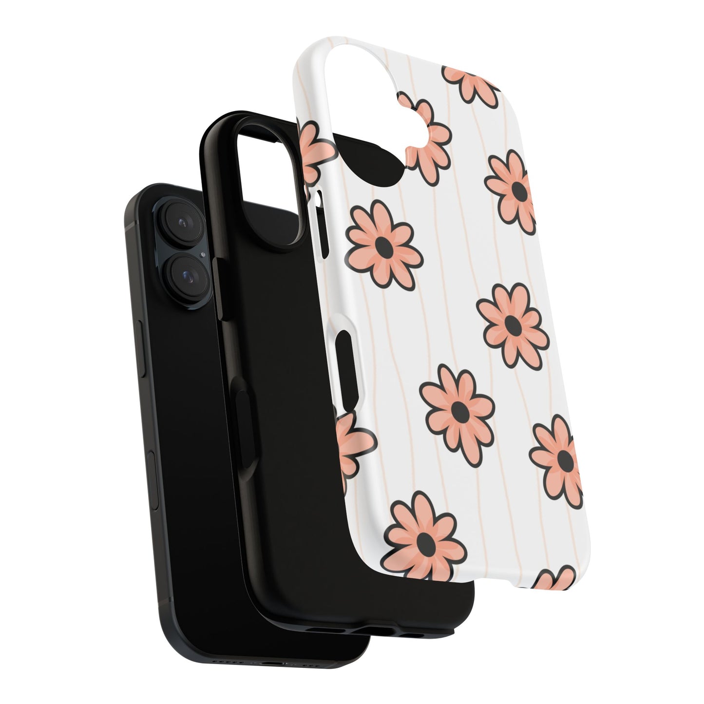 Pink Flowers Protective Phone Case