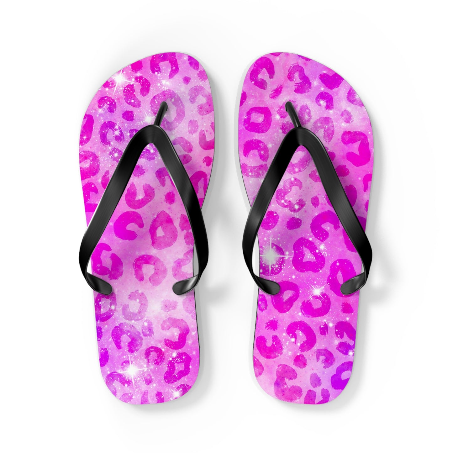 Hot Pink Leopard Flip Flops