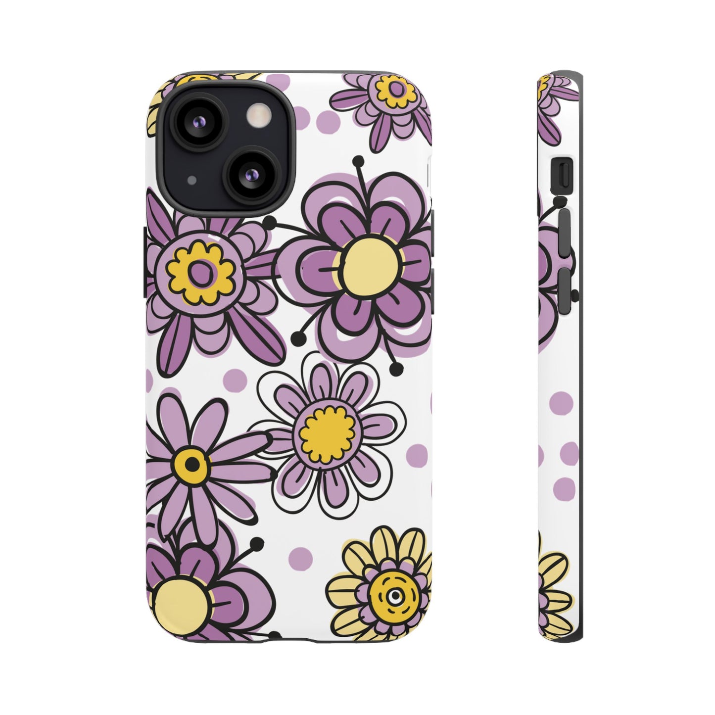 Purple Flowers Protective Phone Case