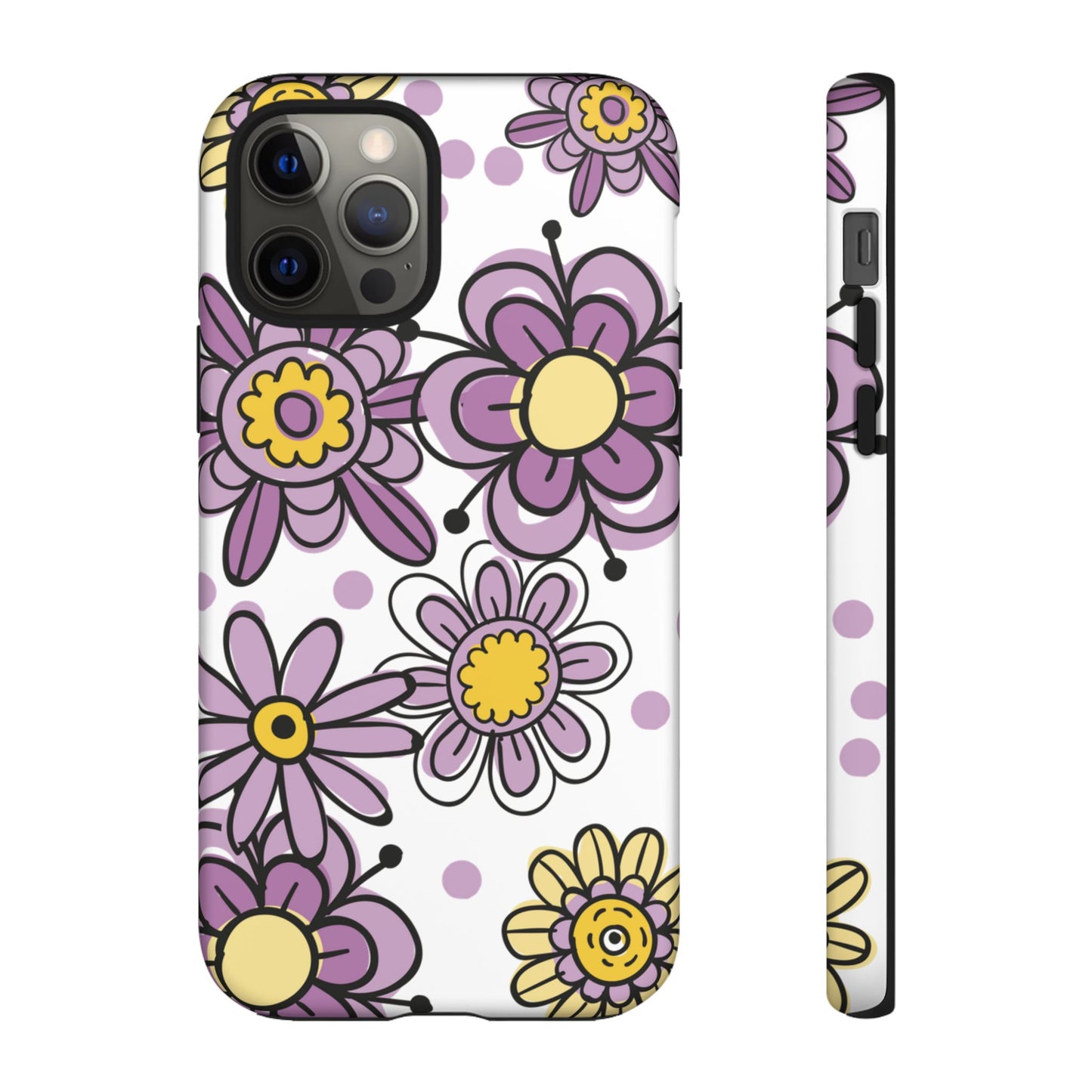 Purple Flowers Protective Phone Case