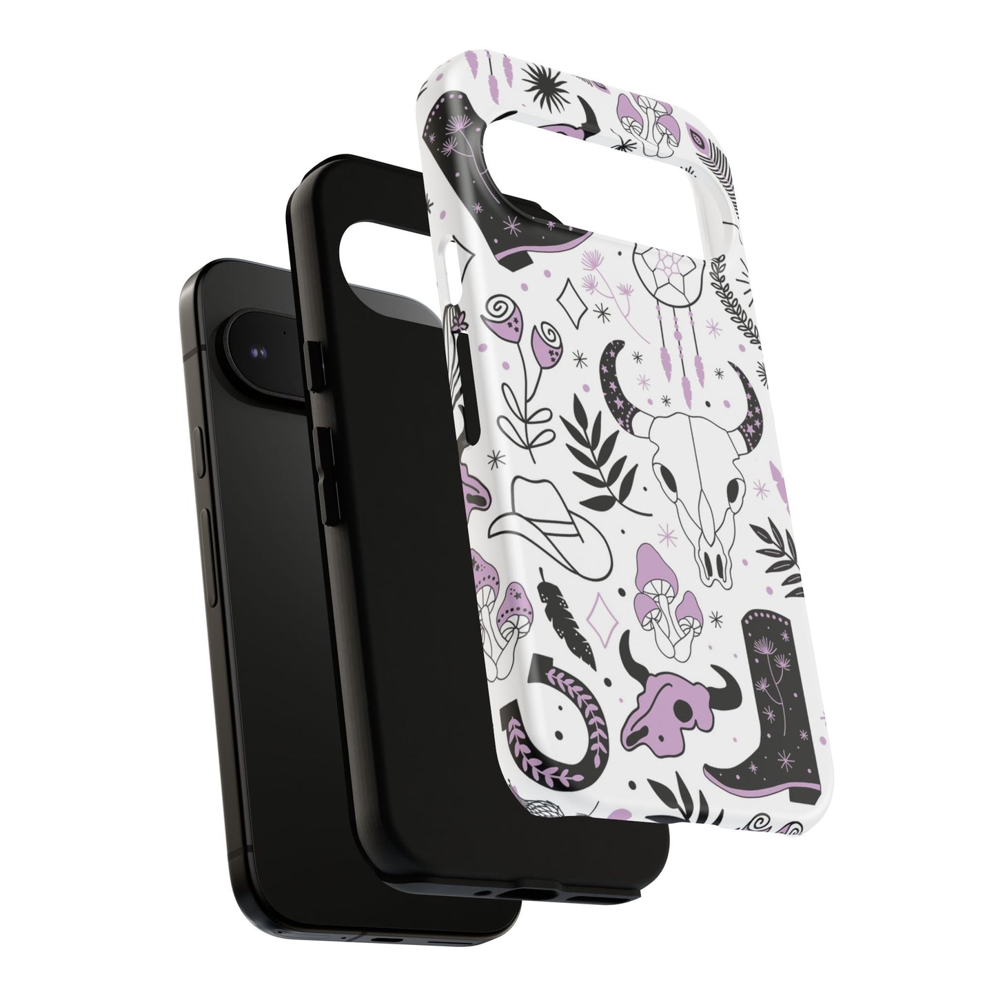 Purple and Black Western Protective Drop Proof Case Iphone, Samsung and Google phones