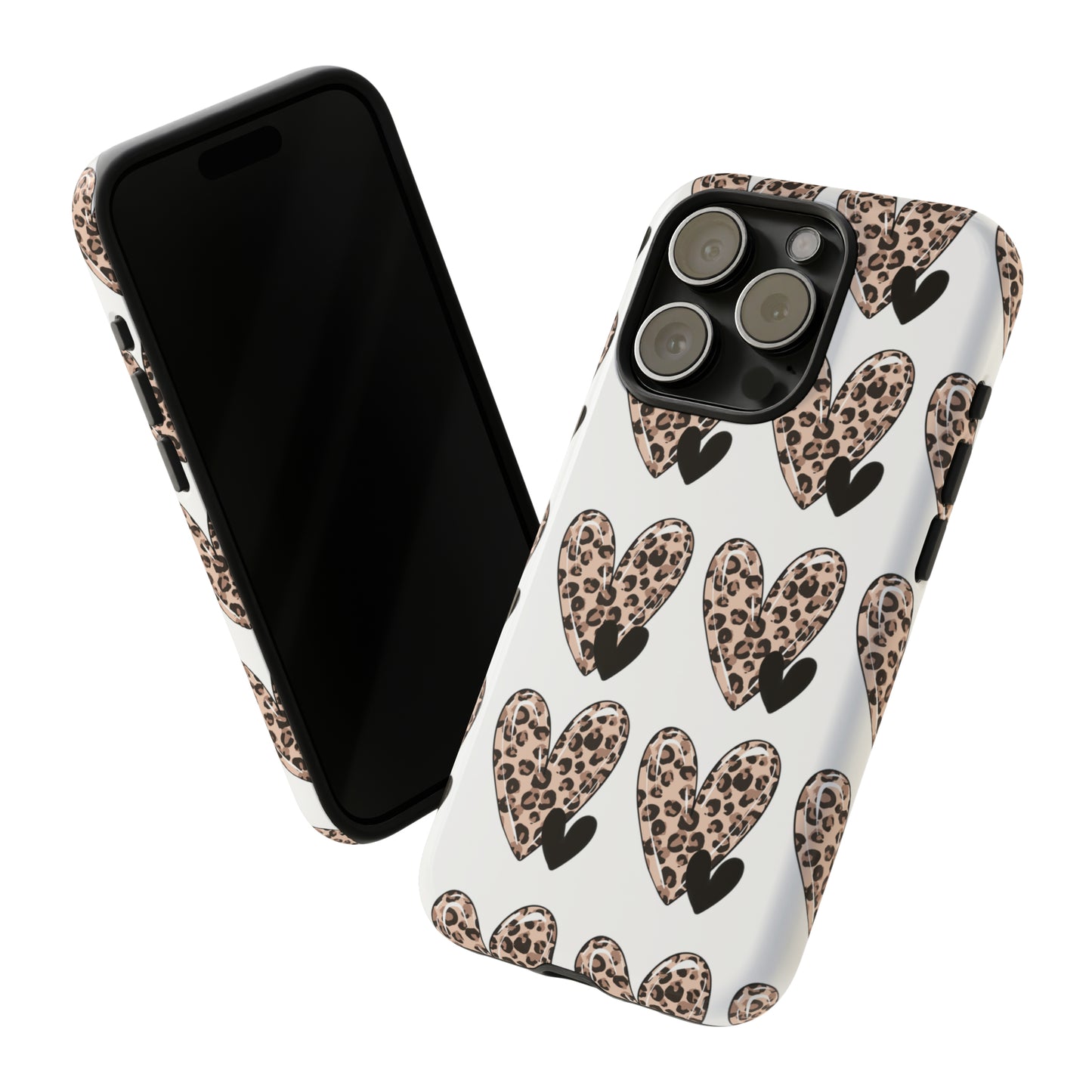 Leopard Hearts Protective Case for IPhone. Samsung and Google phones