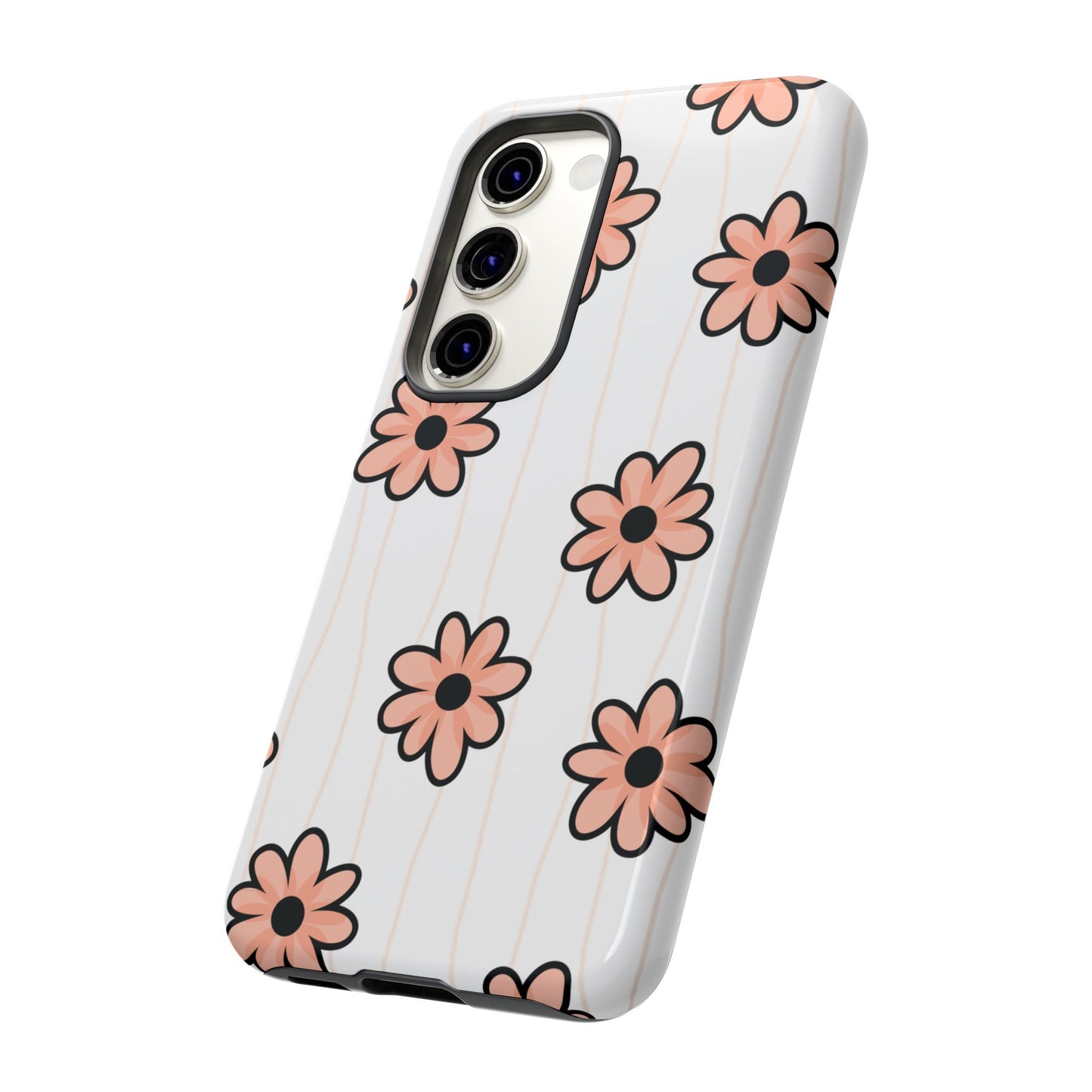 Pink Flowers Protective Phone Case