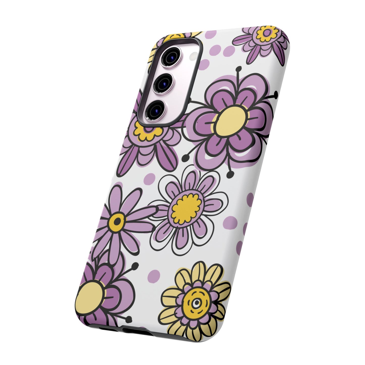 Purple Flowers Protective Phone Case