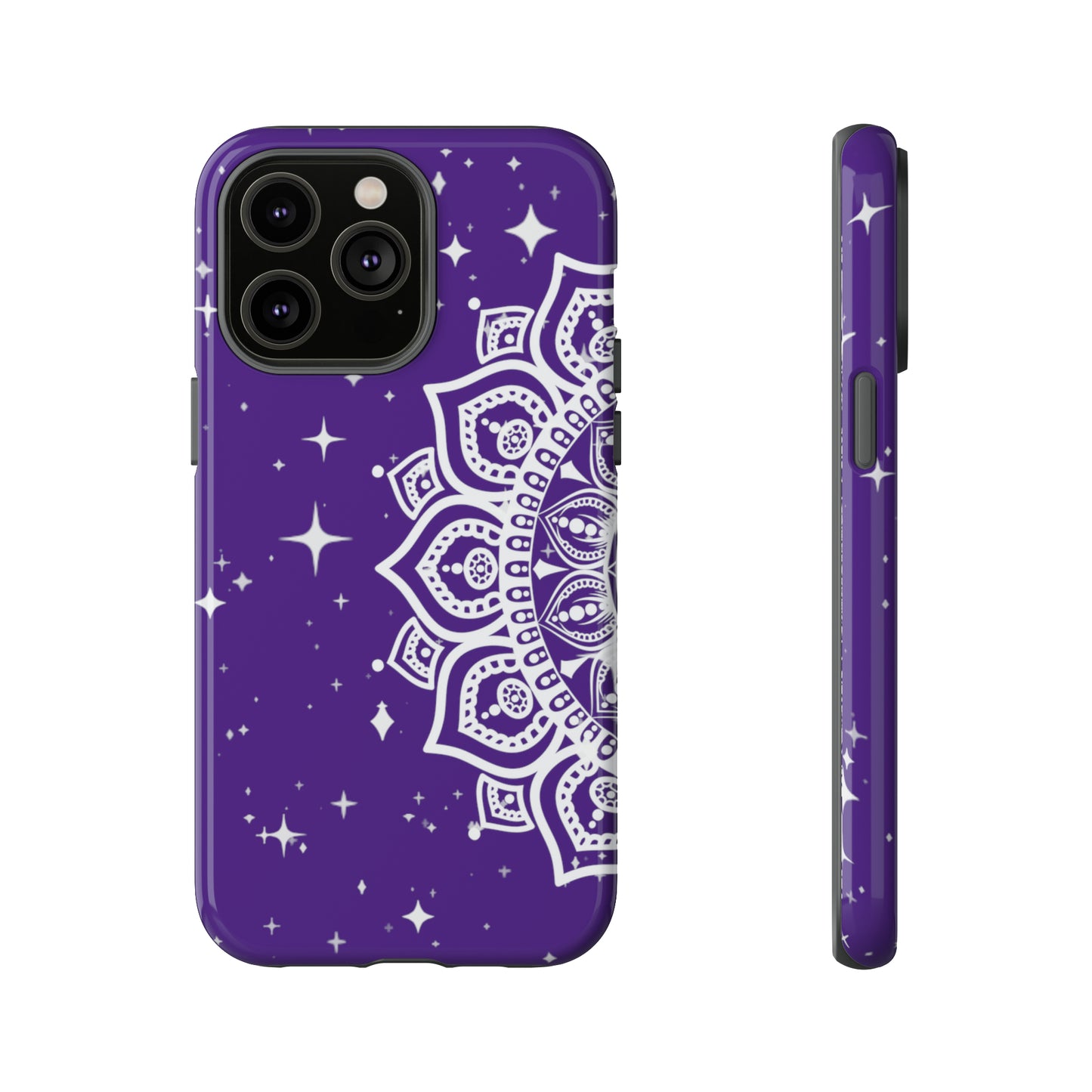 Purple mandala protective phone case for iPhone, Samsung and Google