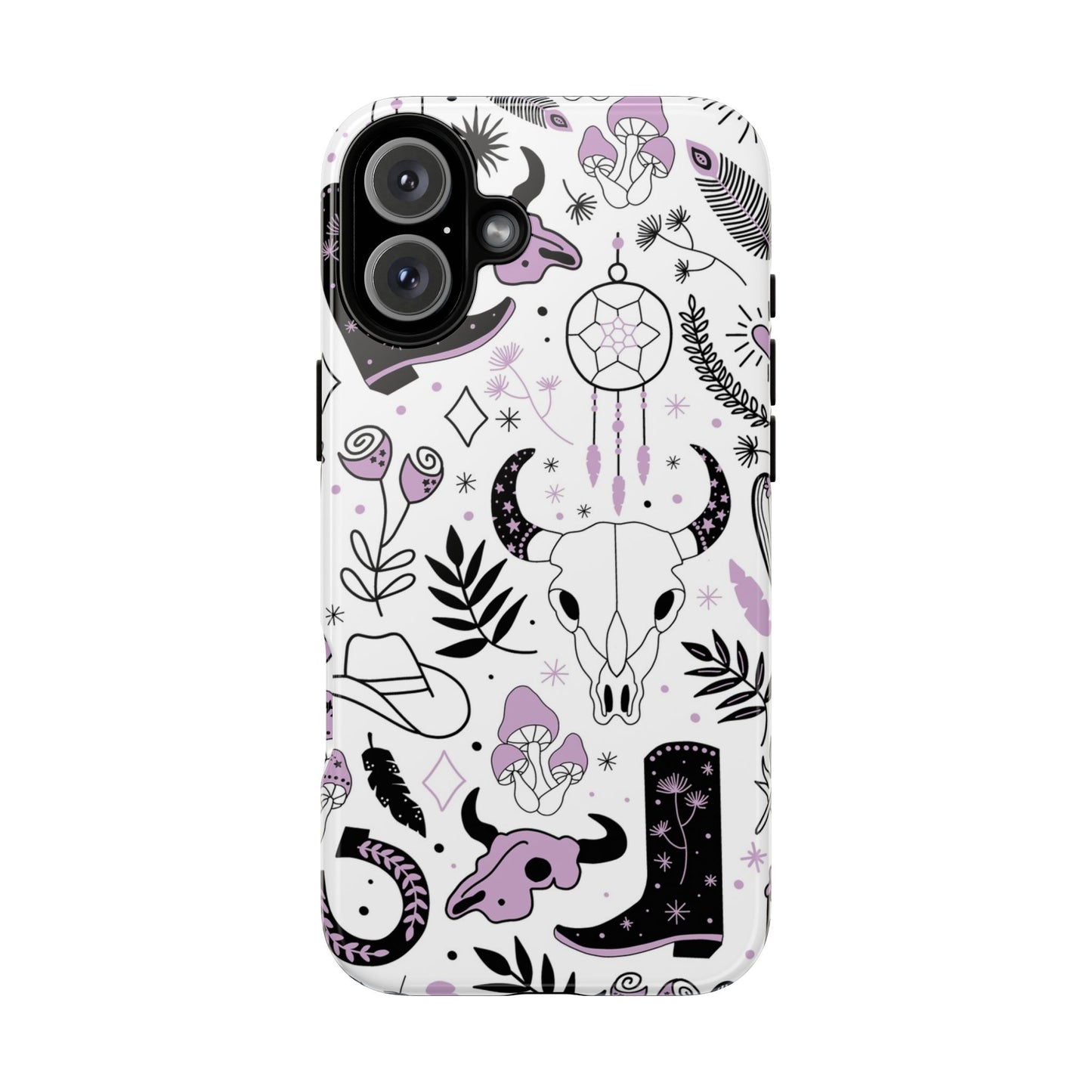 Purple and Black Western Protective Drop Proof Case Iphone, Samsung and Google phones