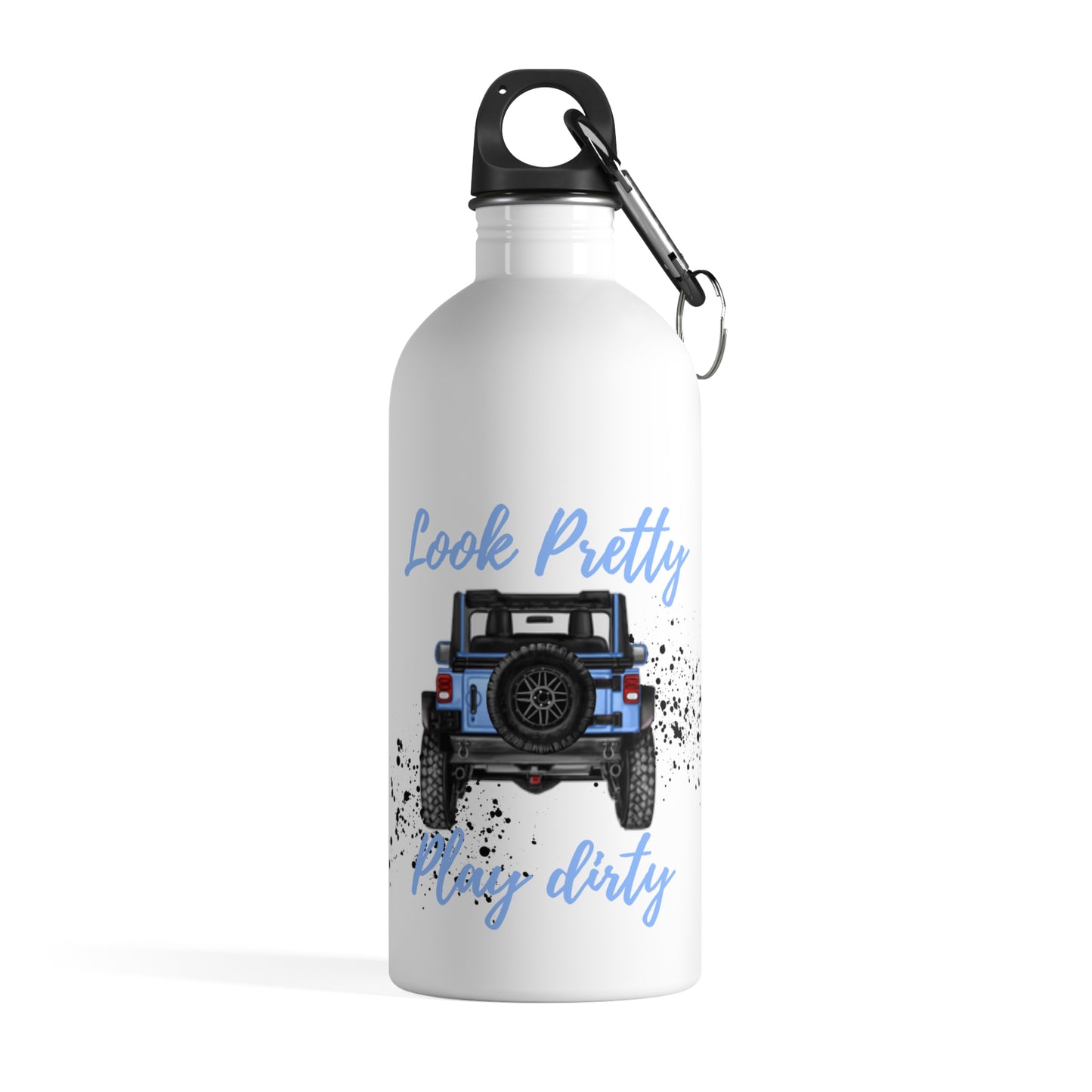 Look Pretty Play Dirty Blue Stainless Steel Water Bottle