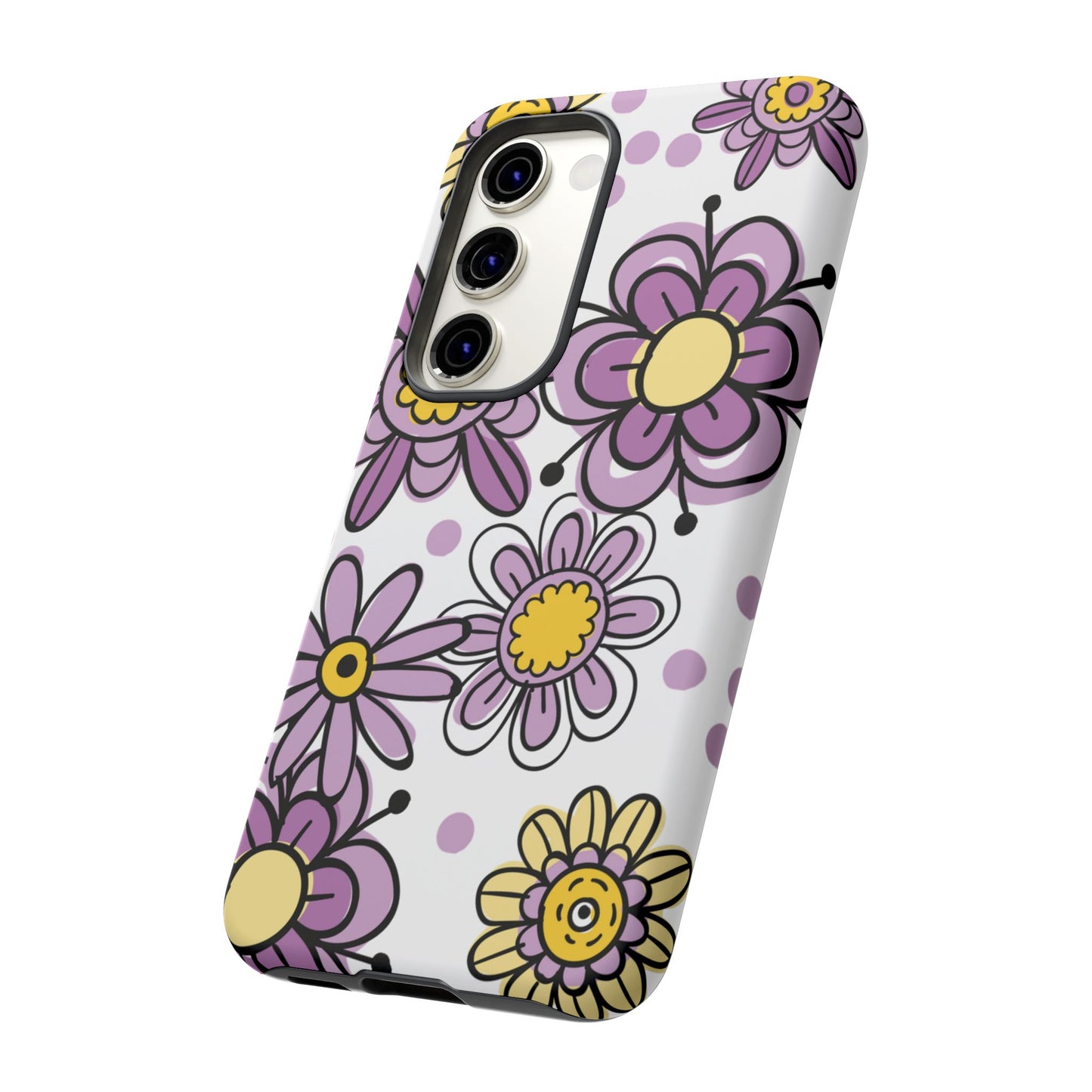 Purple Flowers Protective Phone Case