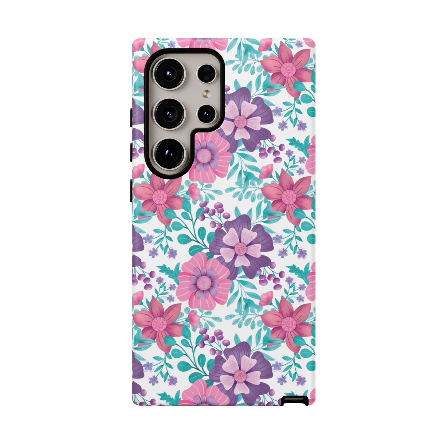 Pastel Flowers Protective Phone Case