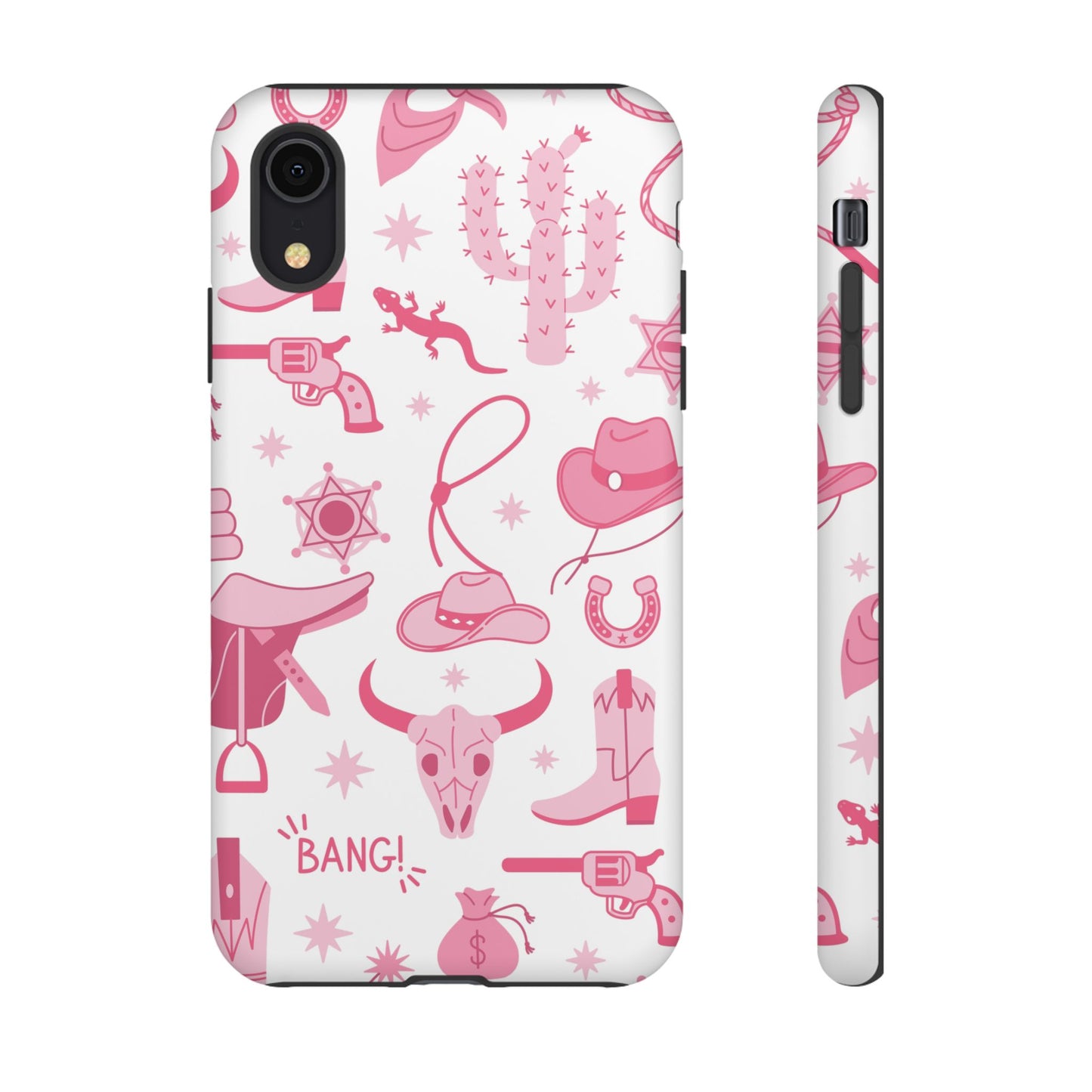 Pink Western Protective Phone Case for Iphone, Samsung and Google Phones