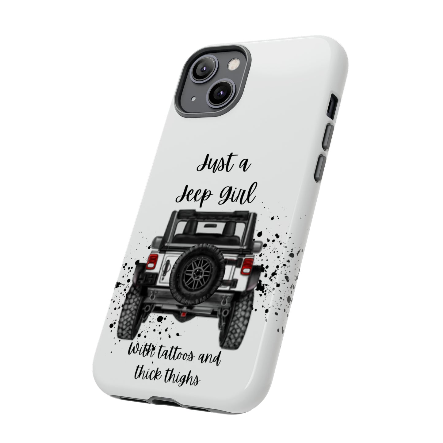 Off Road Girl with Tattoos and Thick Thighs Black Protective Phone Case