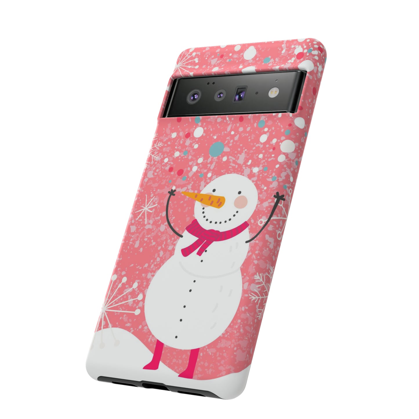 Pink Snowman Protective Case for Iphone, Samsung and a Google phones