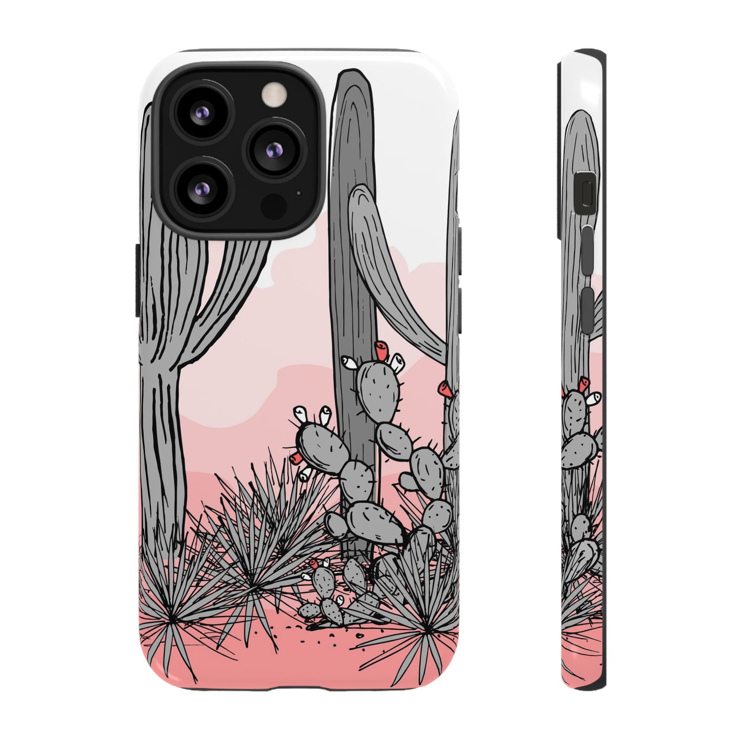 Pastel Cactus Sunset Protective Phone Case