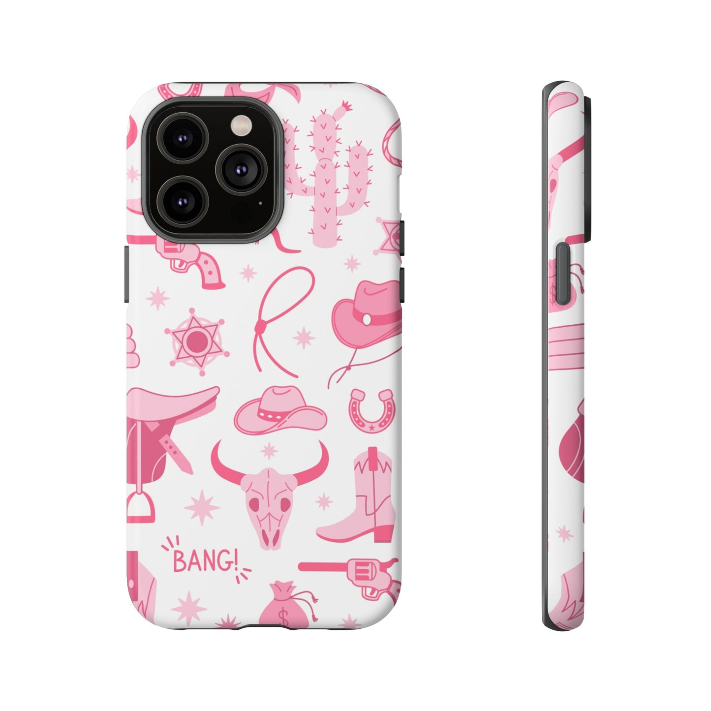 Pink Western Protective Phone Case for Iphone, Samsung and Google Phones
