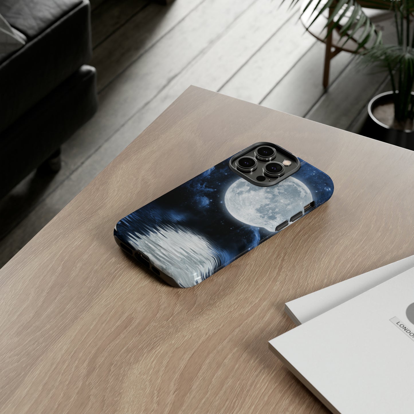 Moon Reflection Protective Phone Case for IPhone, Google and Samsung Phones