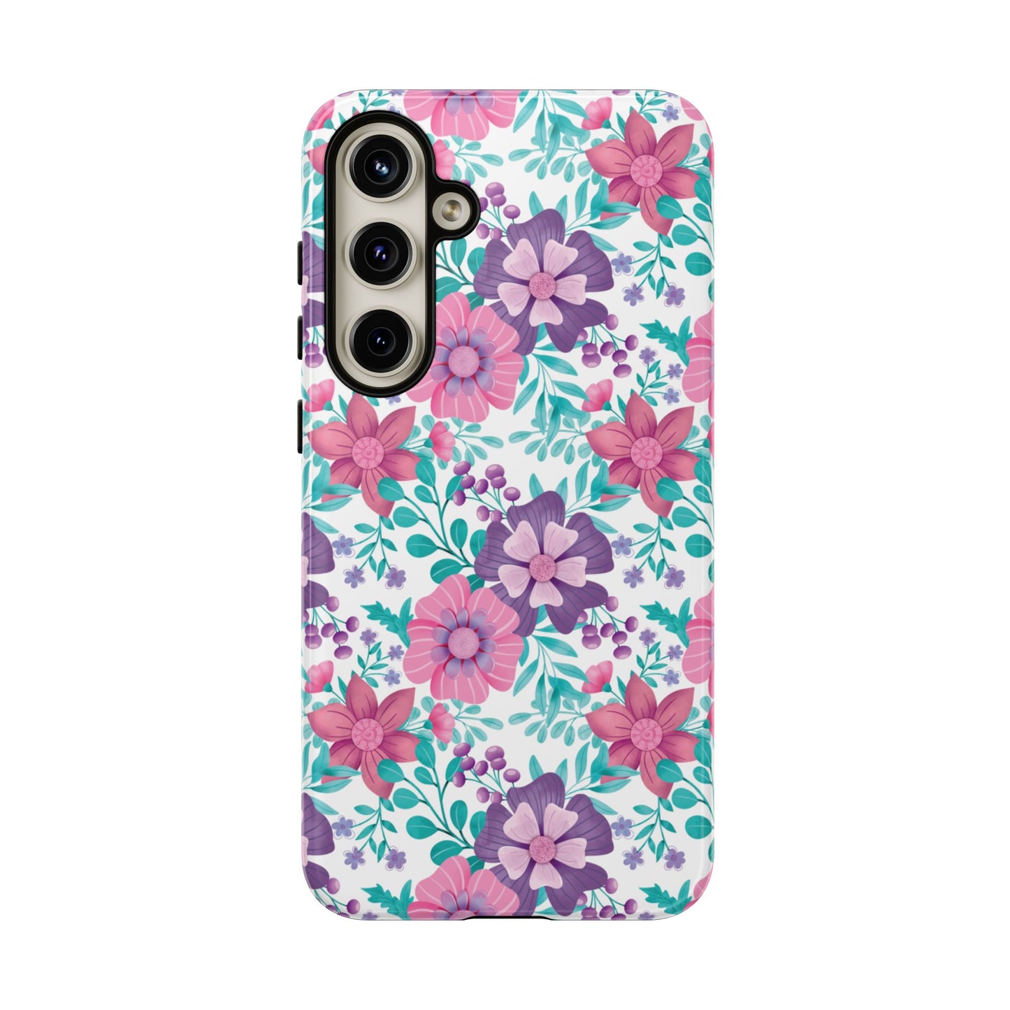 Pastel Flowers Protective Phone Case