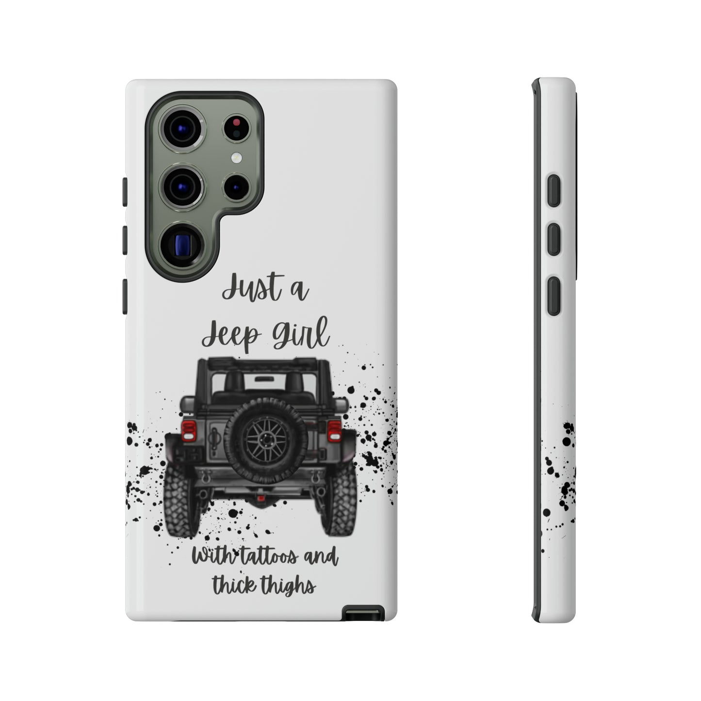 Off Road Girl with Tattoos and Thick Thighs Grey Protective Phkne Case