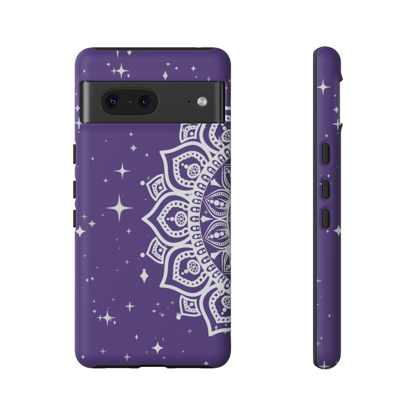 Purple mandala protective phone case for iPhone, Samsung and Google