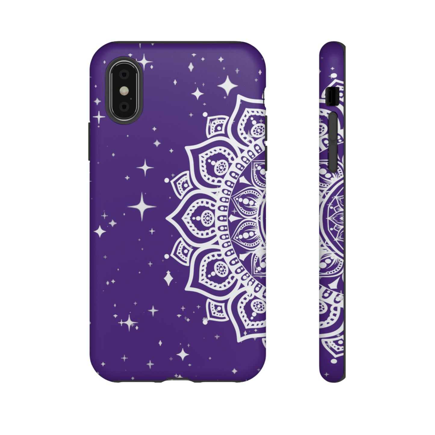 Purple mandala protective phone case for iPhone, Samsung and Google