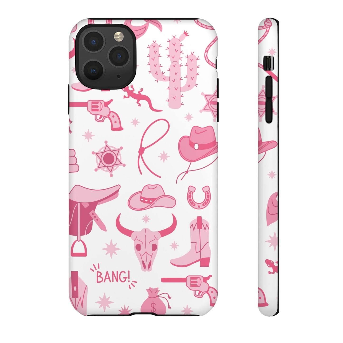 Pink Western Protective Phone Case for Iphone, Samsung and Google Phones